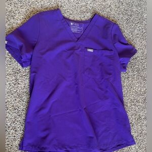Figs Technical Collection Purple Scrub Top